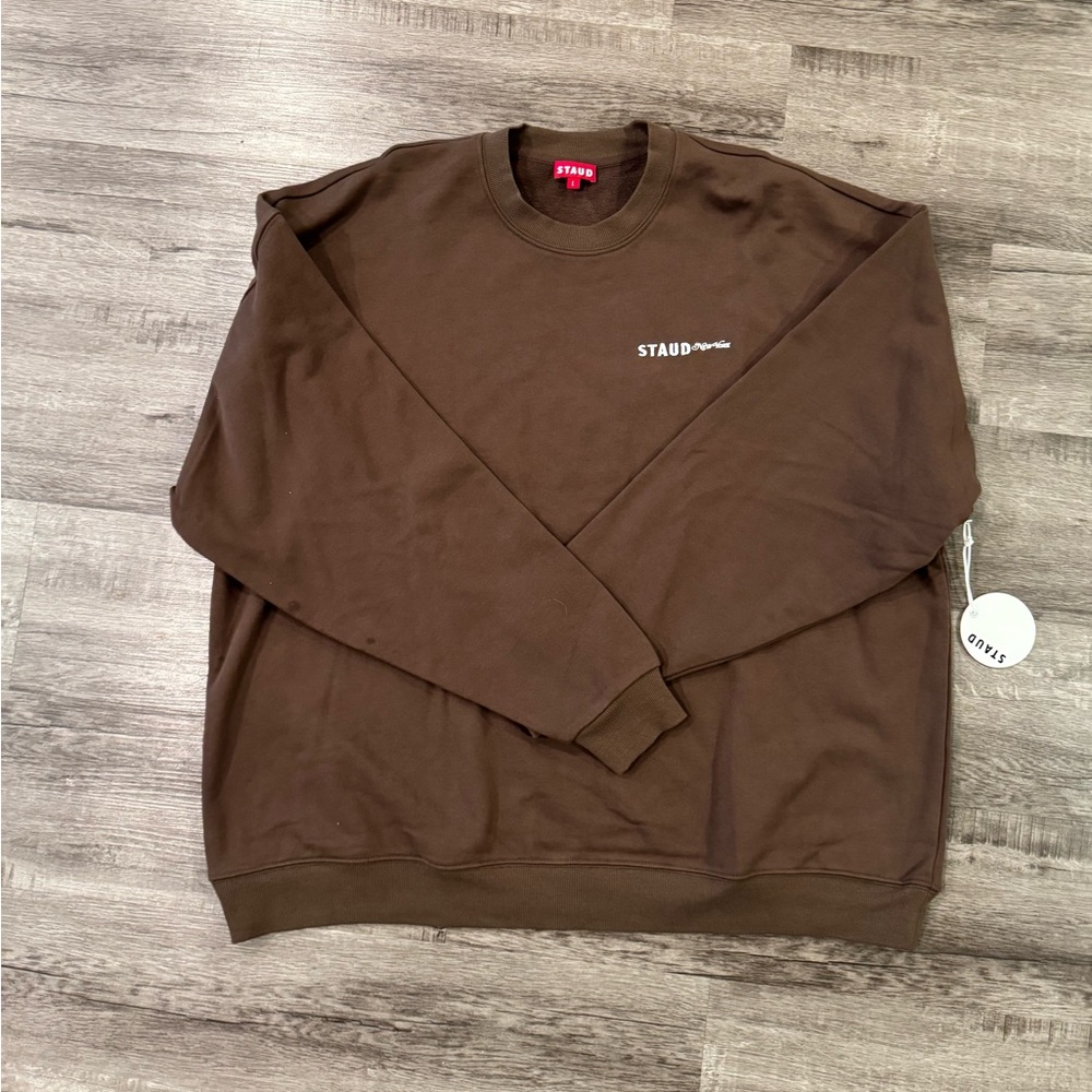 STAUD NYC Chocolate Crewneck Sweatshirt Size Large